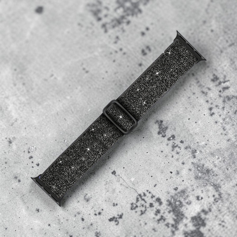 BANDA TELA GLITTER HEBILLA NEGRA - 7255