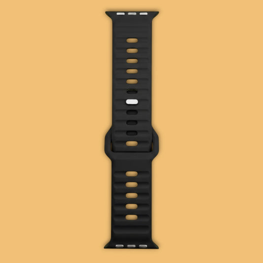 BANDA SILICON RELIEVE HUNDIDO HEBILLA DE PIN NEGRO - 7667
